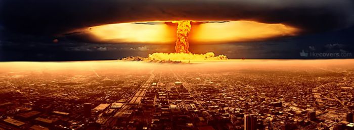Nuclear explosion and mushroom city Facebook Covers