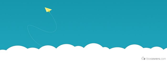 Paper airplane in the clouds Facebook Covers