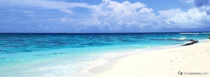 Peaceful White Sand Beach Blue Ocean Facebook Covers