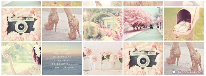 Pink girly pictures collage Facebook Covers