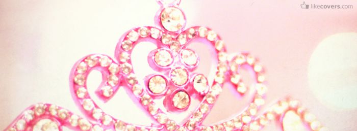 Pink Princess Crown with Diamonds Facebook Covers