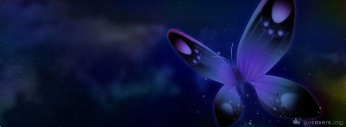Purple butterfly in the purple sky Facebook Covers