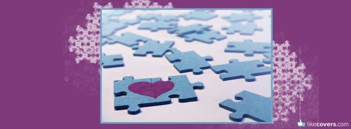 Puzzle put together purple heart Facebook Covers