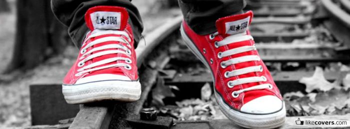 Red Converse Railroad Tracks Facebook Covers
