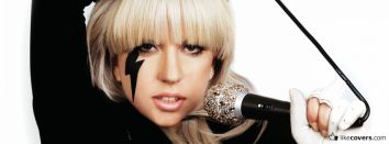 Lady Gaga with Lightning on her face