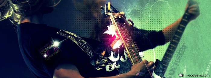 Rocking it out on an electric guitar Facebook Covers