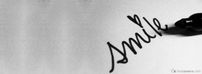 Smile written on paper with sharpie Facebook Covers