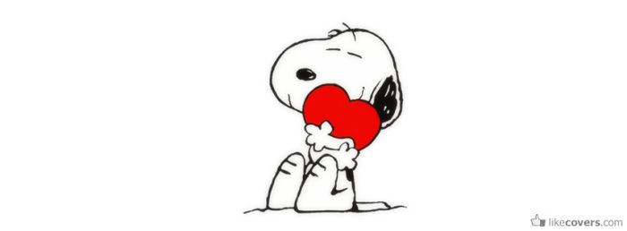 Snoopy Hugging a heart Facebook Covers