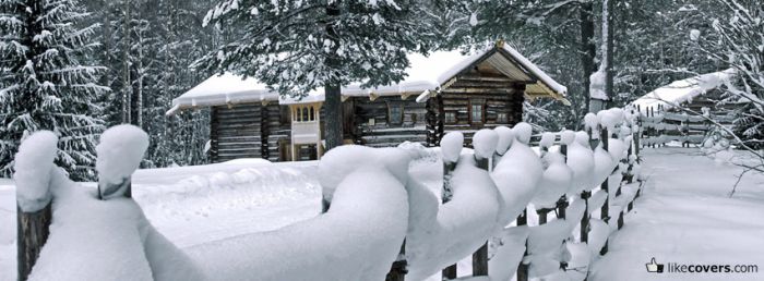 Snow and Cabin in the Woods Facebook Covers