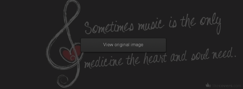 Sometimes Music Is The Only Medicine Facebook Covers