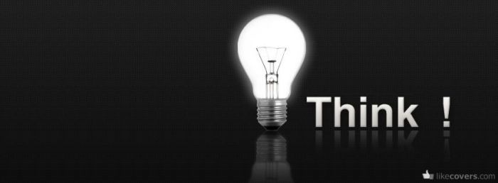 Think lightbulb black and white Facebook Covers