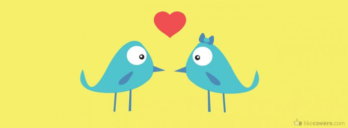 Two cute birds in love Facebook Covers