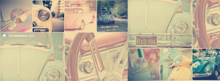 Vintage VW Beetle Girly Car Facebook Covers