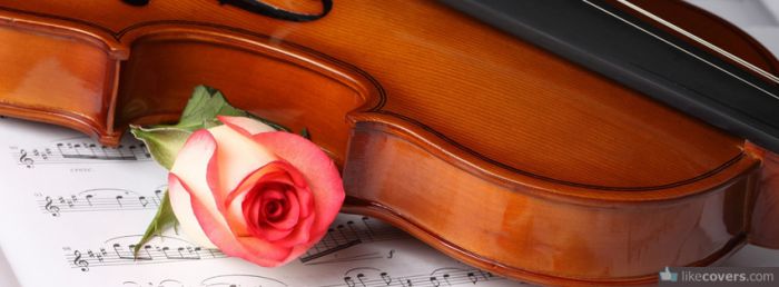 Violin and Rose Facebook Covers