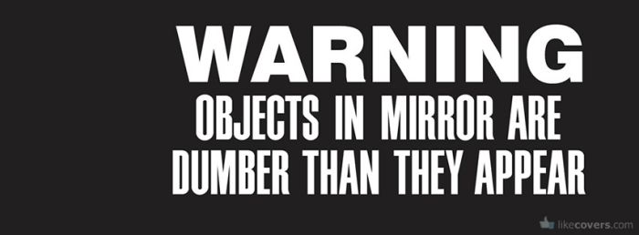 Warning Objects In Mirror Are Dumber Than They Appear Facebook Covers