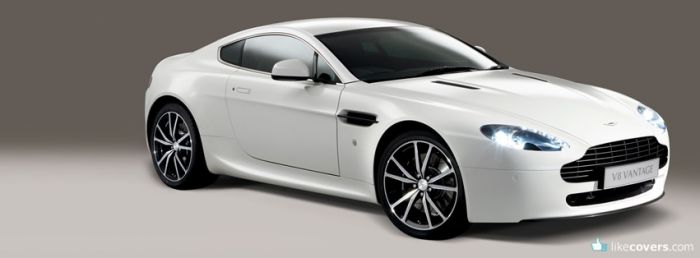 White Aston Martin headlights on Facebook Covers