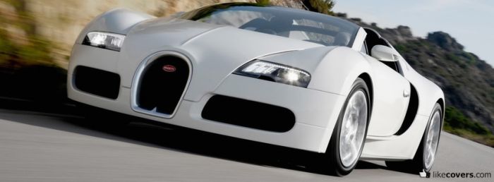 White Bugatti Veyron Speeding