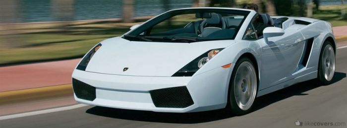 White lambo riding Facebook Covers