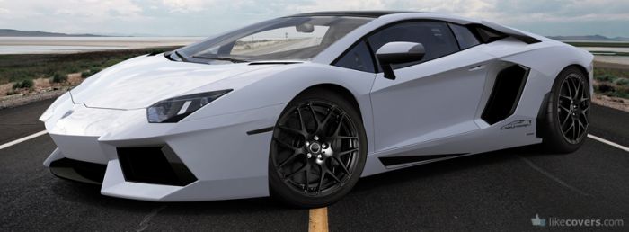 White Lamborghini Aventador  Facebook Covers